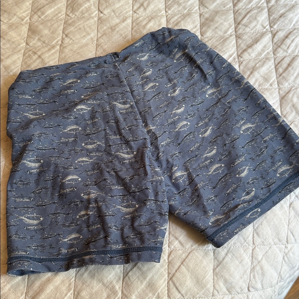 Blue Fish Patterned Shorts- WHEAT - Picture 4 of 4